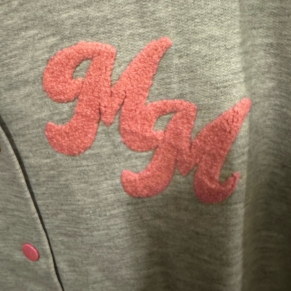 Disney Gray and Pink Mickey and Minnie Varsity Jacket - Picture 2 of 7